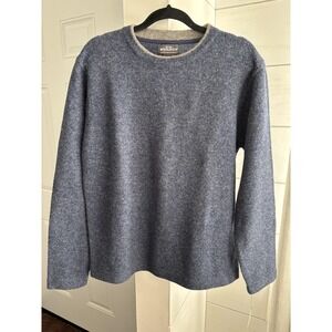 Woolrich Sweater‎ Mens Medium Indigo Bearpass Crew Wool Knit Pullover Washable